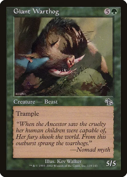 Giant Warthog, Magic card JUD 118 — Judgment set