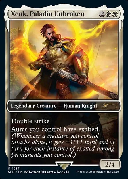 Xenk, Paladin Unbroken, Magic card SLD 1237 — Secret Lair Drop set