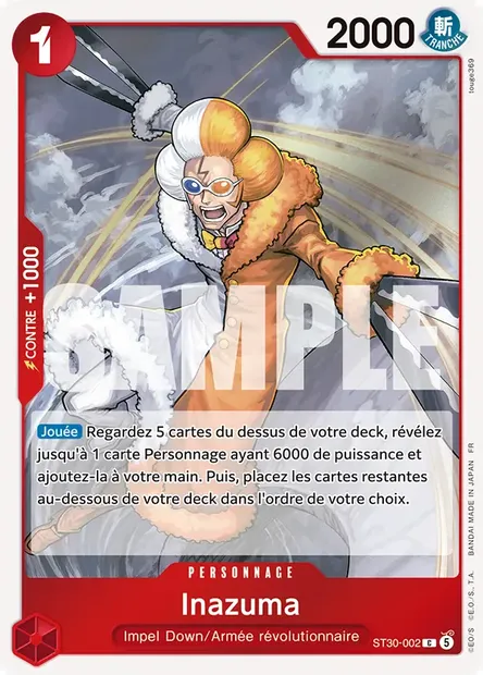 Inazuma, carte One Piece ST30-002 — extension LUFFY ET ACE
