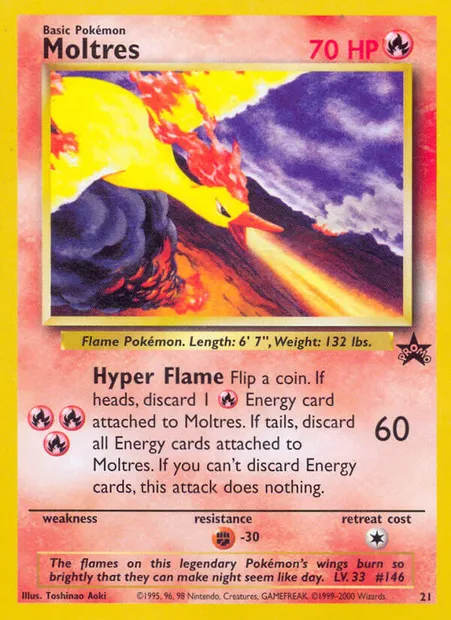 Moltres, Pokémon card WP 21 — Wizards Black Star Promos set