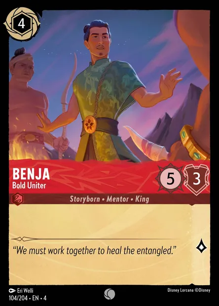 Benja - Bold Uniter, Disney Lorcana card CH4-104 — Ursula's Return set