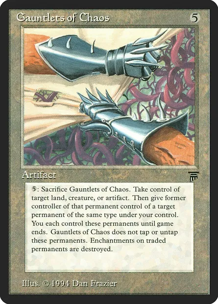Gantelets de Chaos, carte Magic LEG 278 — extension Legends
