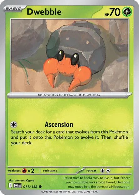 Dwebble, Pokémon card DRI 011 — Destined Rivals set