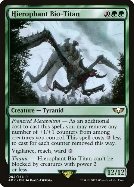 Hierophant Bio-Titan, Magic card 40K 92 — Warhammer 40,000 Commander set