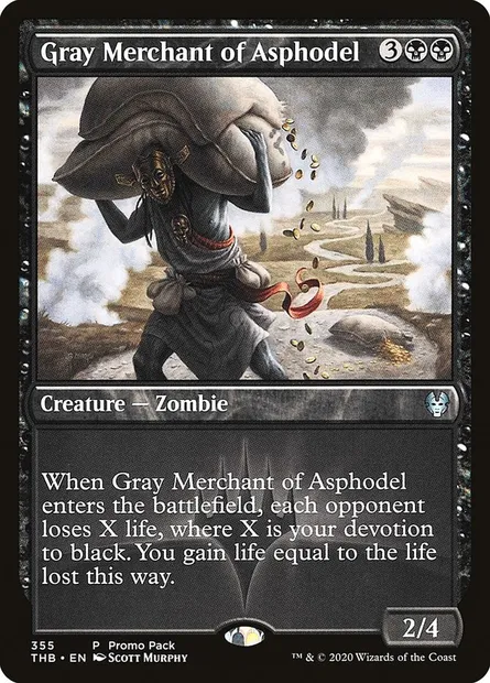 Marchand gris d'Asphodèle, carte Magic THB 355 — extension Theros Beyond Death