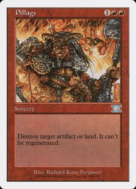 Pillage, Magic card 6ED 198 — Classic Sixth Edition set