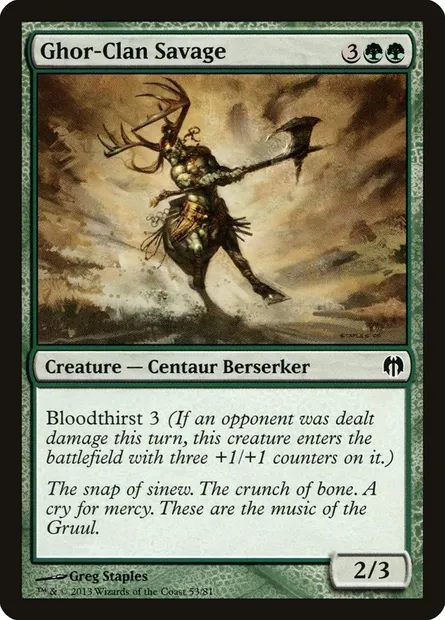 Ghor-Clan Savage, Magic card DDL 53 — Duel Decks: Heroes vs. Monsters set