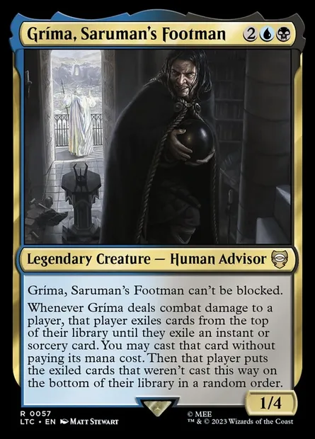 Gríma, Saruman's Footman, Magic card LTC 57 — Tales of Middle-earth Commander set