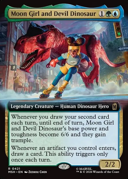 Moon Girl and Devil Dinosaur, Magic card MSH 421 — Marvel Super Heroes set