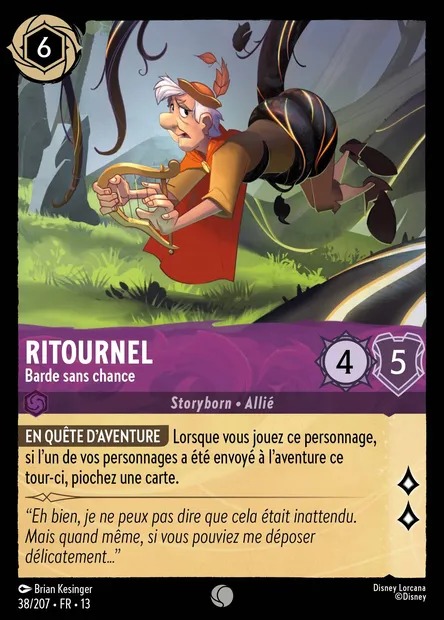 Ritournel - Barde sans chance, carte Disney Lorcana CH13-038 — extension Invasion Epineuse!