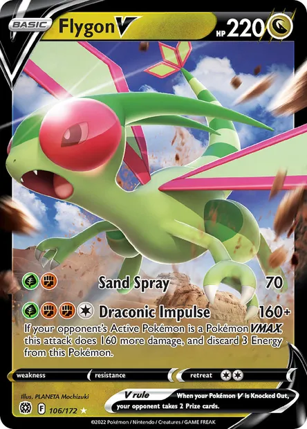 Flygon V, Pokémon card BRS 106 — Brilliant Stars set