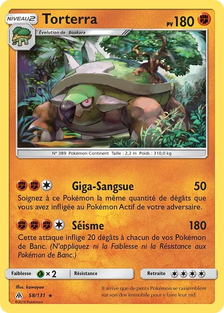 Torterra, carte Pokémon FLI 58 — extension Lumière Interdite