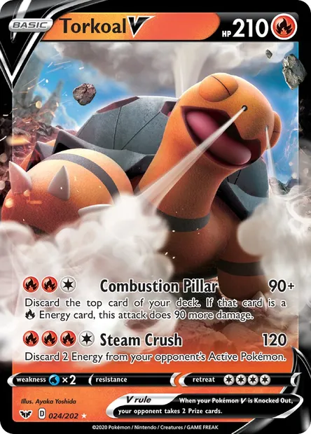 Torkoal V, Pokémon card SSH 24 — Sword & Shield set