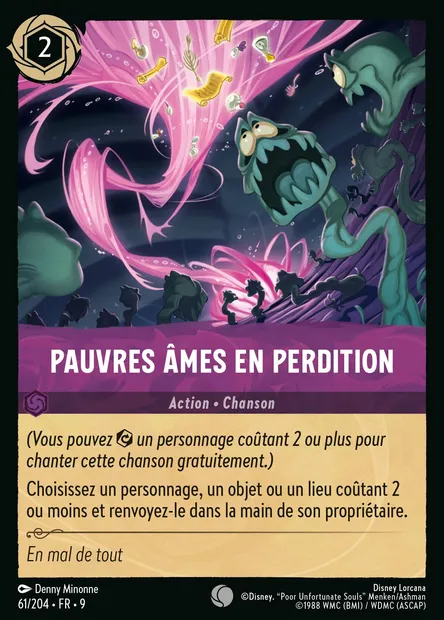 Pauvres âmes en perdition, carte Disney Lorcana CH9-061 — extension Fabuleux