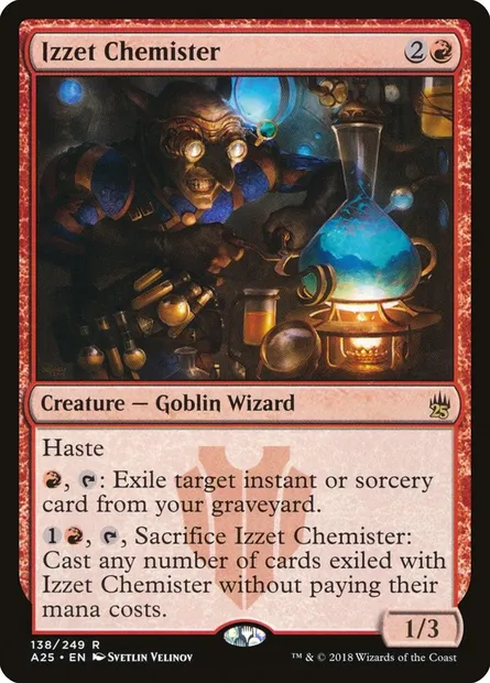 Chimiste d'Izzet, carte Magic A25 138 — extension Masters 25