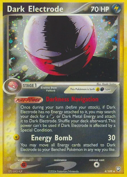 Dark Electrode, Pokémon card TRR 4 — Team Rocket Returns set