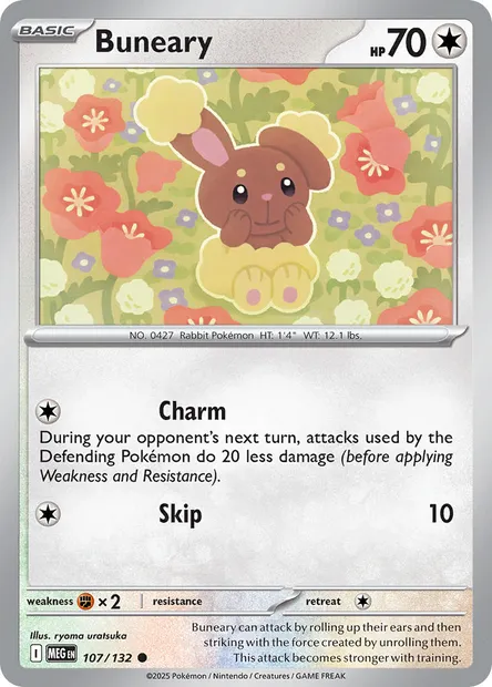 Buneary, Pokémon card MEG 107 — Mega Evolution set