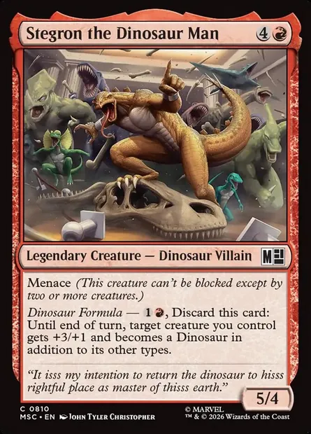 Stegron the Dinosaur Man, Magic card MSC 810 — Marvel Super Heroes Commander set