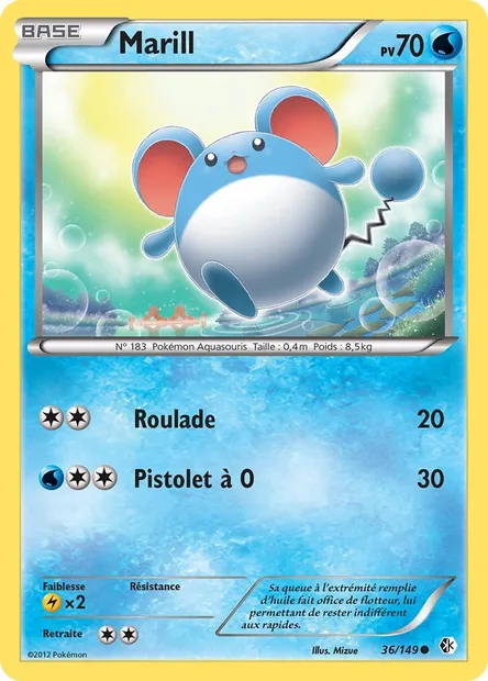 Marill, carte Pokémon BCR 36 — extension Frontières Franchies