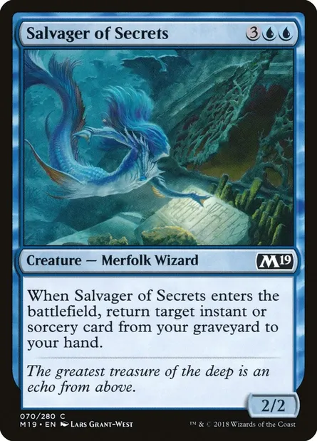 Salvager of Secrets, Magic card M19 70 — Core Set 2019 set