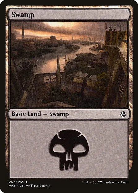 Swamp, Magic card AKH 263 — Amonkhet set