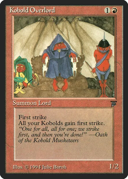 Kobold Overlord, Magic card LEG 155 — Legends set