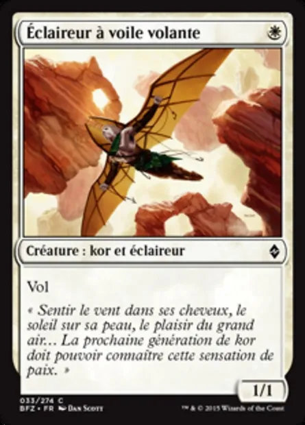 Éclaireur à voile volante, carte Magic BFZ 33 — extension La bataille de Zendikar