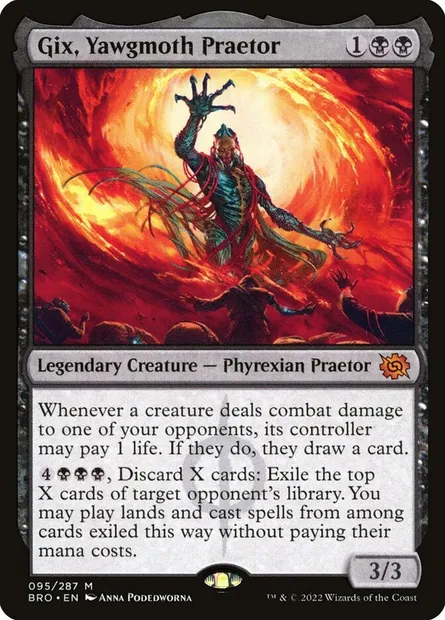 Gix, Yawgmoth Praetor, Magic card BRO 95 — The Brothers' War set