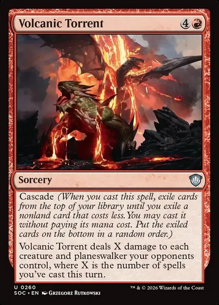 Volcanic Torrent, Magic card SOC 260 — Secrets of Strixhaven Commander set