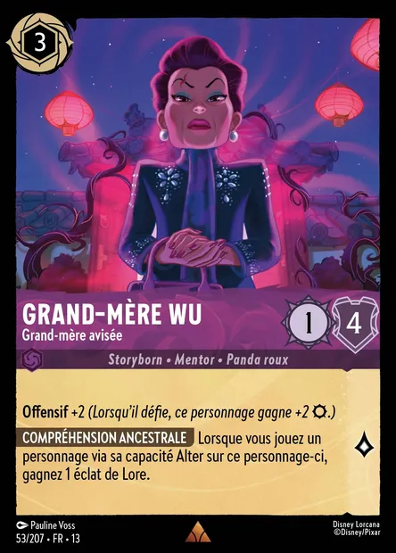 Grand-mère Wu - Grand-mère avisée, carte Disney Lorcana CH13-053 — extension Invasion Epineuse!