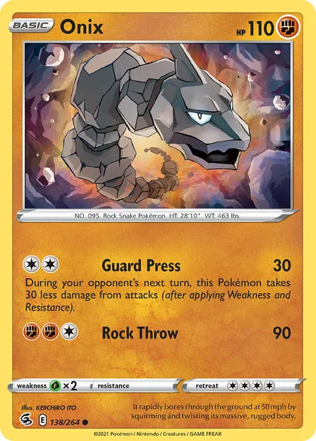Onix, Pokémon card FST 138 — Fusion Strike set