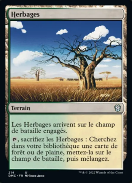 Herbages, carte Magic DMC 214 — extension Dominaria United Commander