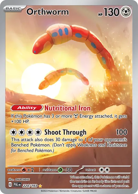 Orthworm, Pokémon card PAL 224 — Paldea Evolved set