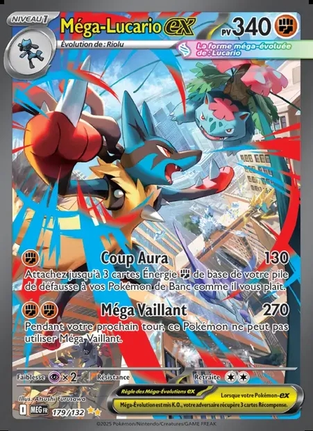 Méga-Lucario-ex, carte Pokémon MEG 179 — extension Méga-Évolution