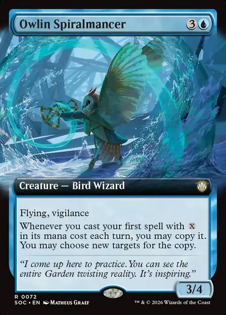 Owlin Spiralmancer, Magic card SOC 72 — Secrets of Strixhaven Commander set