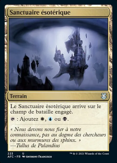 Sanctuaire ésotérique, carte Magic AFC 223 — extension Forgotten Realms Commander
