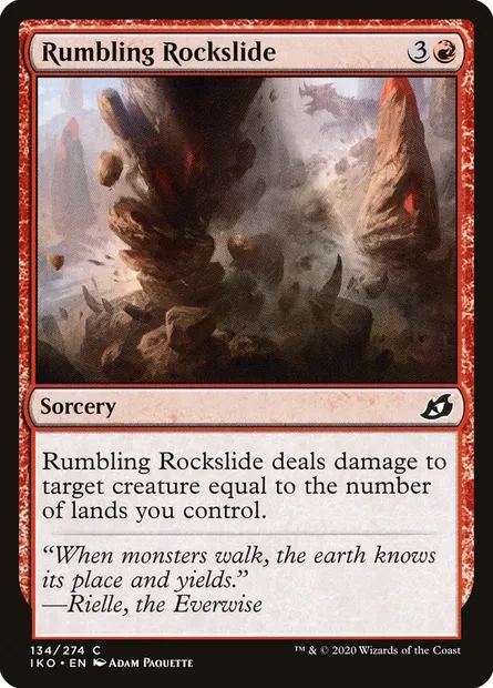 Rumbling Rockslide, Magic card IKO 134 — Ikoria: Lair of Behemoths set