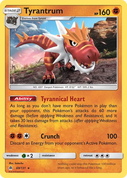 Tyrantrum, Pokémon card FLI 69 — Forbidden Light set