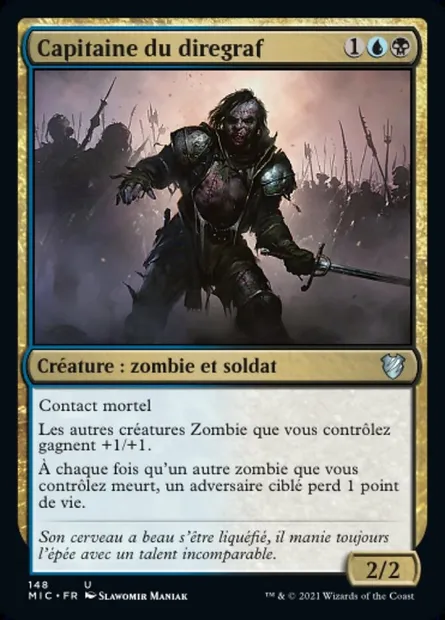 Capitaine du diregraf, carte Magic MIC 148 — extension Midnight Hunt Commander