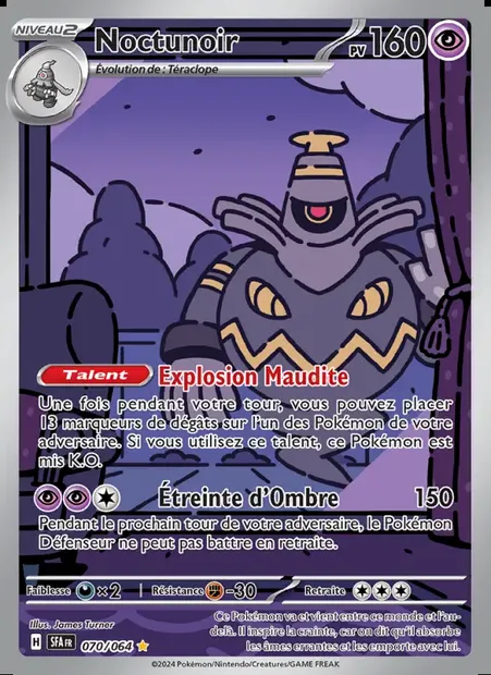 Noctunoir, carte Pokémon SFA 070 — extension Fable Nébuleuse