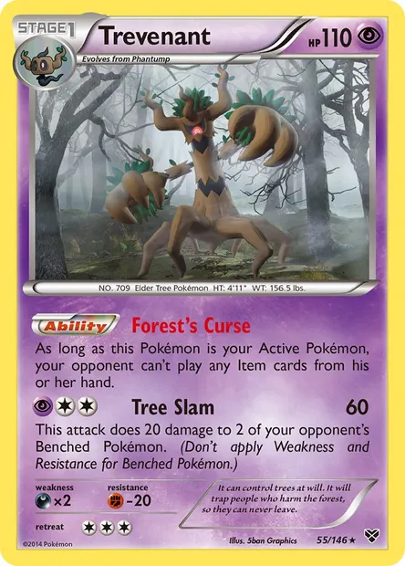 Trevenant, Pokémon card XY 55 — XY set