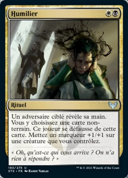 Humilier, carte Magic STX 193 — extension Strixhaven: l'Académie des Mages