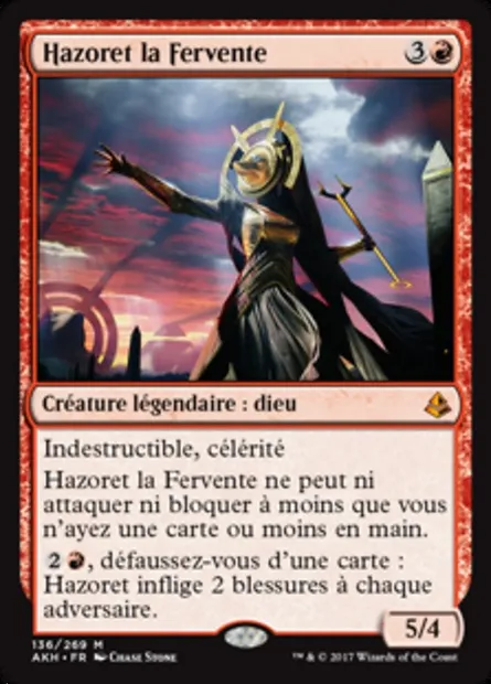 Hazoret la Fervente, carte Magic AKH 136 — extension Amonkhet