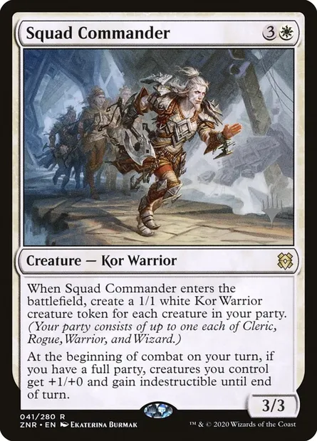 Commandant d'escouade, carte Magic PZNR 41p — extension Zendikar Rising Promos