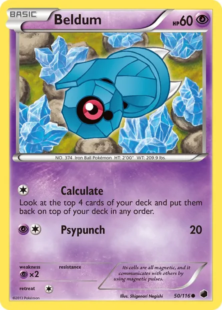 Beldum, Pokémon card PLF 50 — Plasma Freeze set