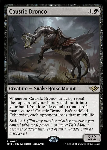 Caustic Bronco, Magic card POTJ 82p — Outlaws of Thunder Junction Promos set