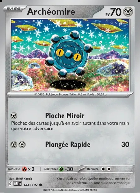 Archéomire, carte Pokémon OBF 144 — extension Flammes Obsidiennes