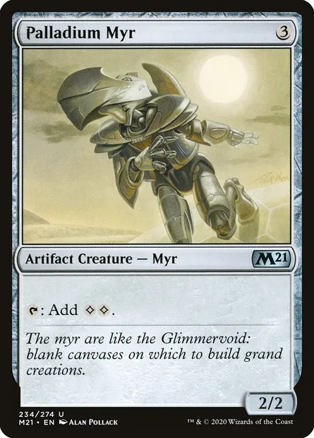 Palladium Myr, Magic card M21 234 — Core Set 2021 set