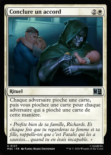 Conclure un accord, carte Magic MSC 127 — extension Marvel Super Heroes Commander
