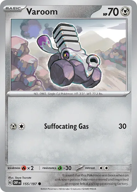 Varoom, Pokémon card OBF 155 — Obsidian Flames set